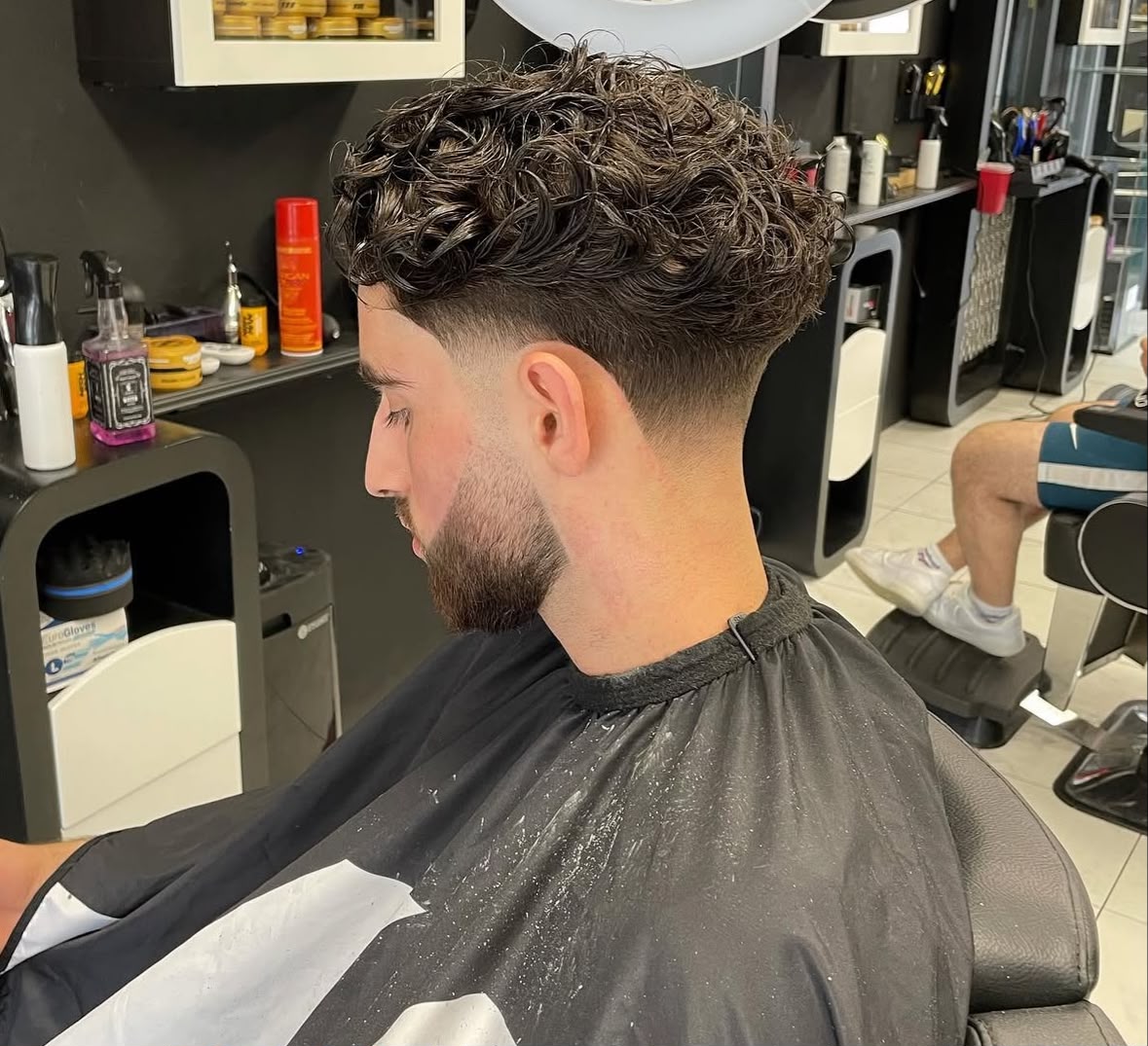 Curly Top Fade